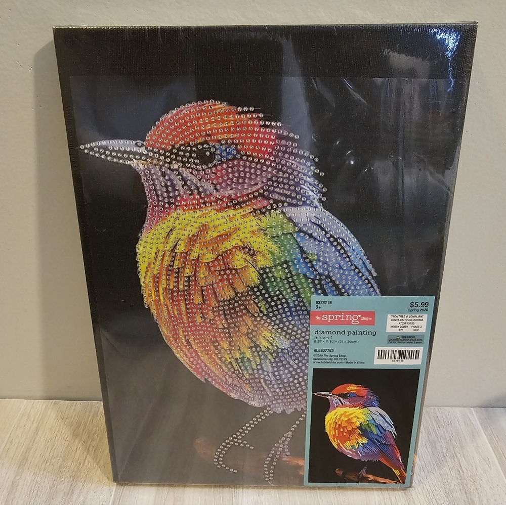 Hobby Lobby Vibrant Multicolor Bird Diamond Art Kit